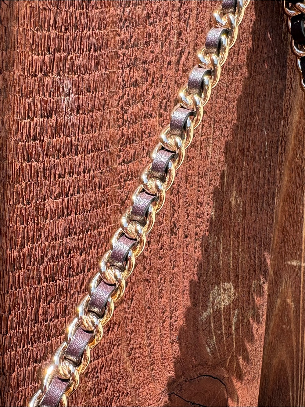 Coach Black/Burgundy Embossed Patent Signature Mini Shoulder Bag Chain Y2K Style - Picture 4 of 9